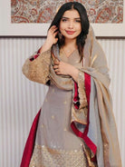 Red & Metallic Gold Kurti, Lehenga Skirt With Dupatta - BONYHUBSALWAR KAMEEZ