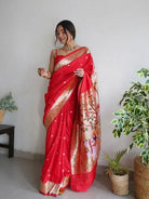 Red Soft Silk Saree UK Next Day - BONYHUBSAREE