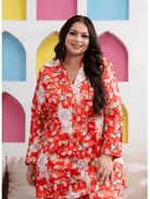 Red White Stylish Satin Night suit - BONYHUBsalwar suit