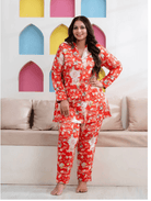 Red White Stylish Satin Night suit - BONYHUBsalwar suit