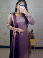 Reddish Pink Fendi Silk Traditional Salwar Suit Set - BONYHUBSALWAR KAMEEZ