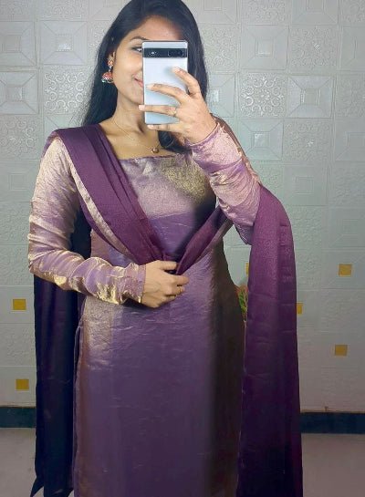 Reddish Pink Fendi Silk Traditional Salwar Suit Set - BONYHUBSALWAR KAMEEZ