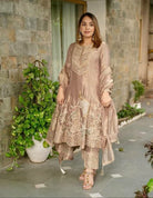 Rich Gold Embroidered Sequins Work Anarkali Suit Set - BONYHUBSALWAR KAMEEZ