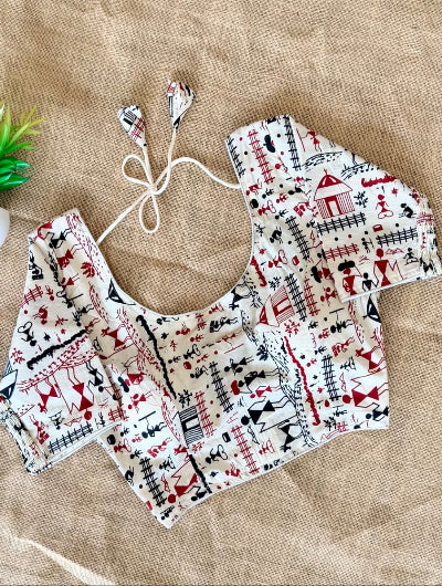 Traditional Block Print Cotton Readymade Blouse- 4 Colours