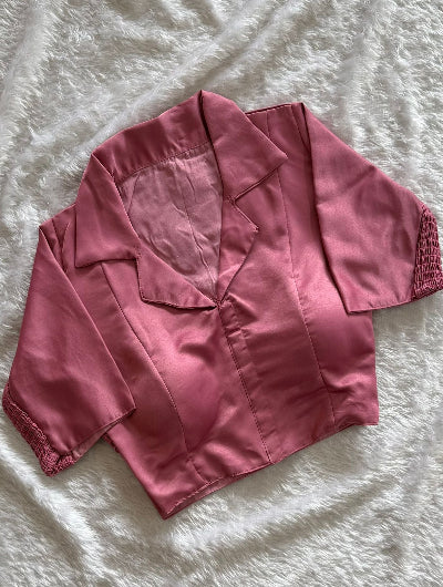 Designer Silk Collar Neck Readymade Blouse- 15 Colours