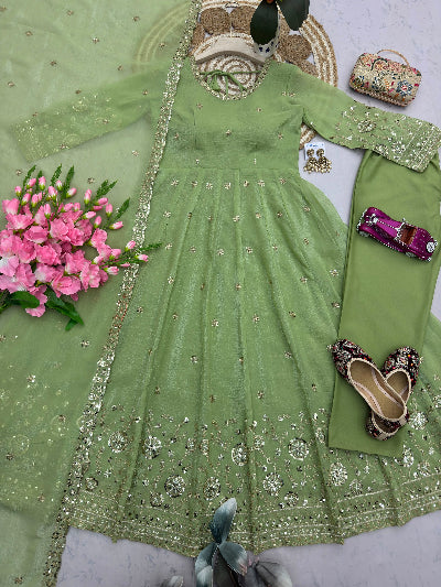 Pastel Noor Designer Occasion Wear Anarkali Suit