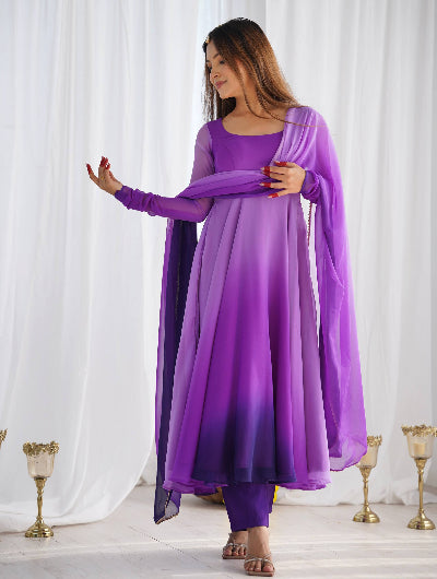 Purple Bollywood Georgette Anarkali Suit