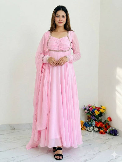 Georgette Embroidered Party Wear Anarkali Suit