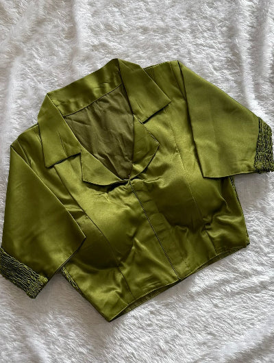 Designer Silk Collar Neck Readymade Blouse- 15 Colours