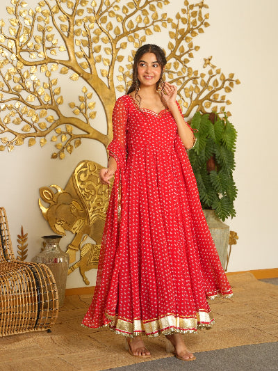 Superhit Bandhani Georgette Anarkali Suit for Women