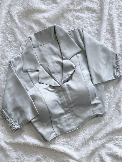 Designer Silk Collar Neck Readymade Blouse- 15 Colours