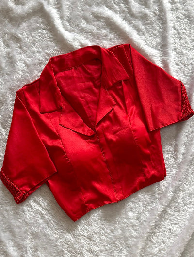 Designer Silk Collar Neck Readymade Blouse- 15 Colours
