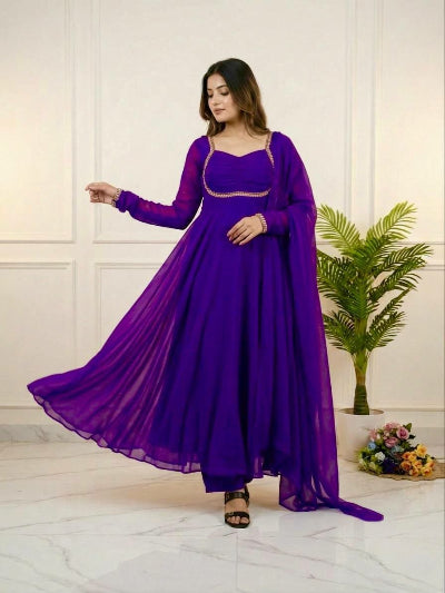 Georgette Embroidered Party Wear Anarkali Suit