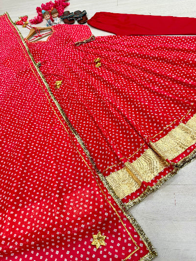 Superhit Bandhani Georgette Anarkali Suit for Women