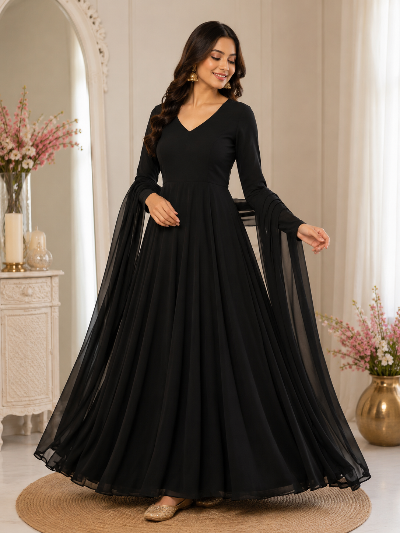 Pastel Georgette Flair Anarkali Suit for Women- 5 Colours