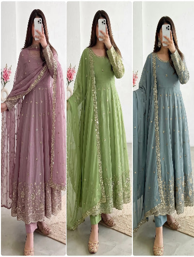 Pastel Noor Designer Occasion Wear Anarkali Suit