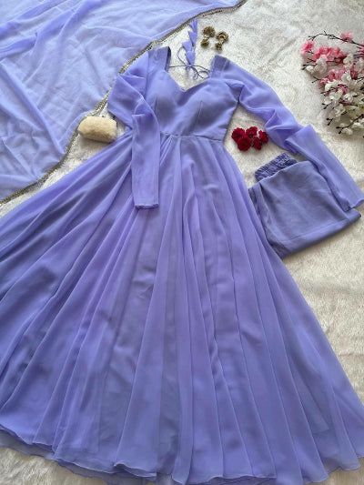 Pastel Georgette Flair Anarkali Suit for Women- 5 Colours