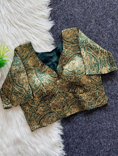 Banarasi Silk Ready-to-Wear Ethnic Sari Blouse for Women