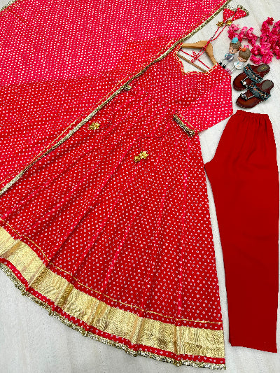 Superhit Bandhani Georgette Anarkali Suit for Women