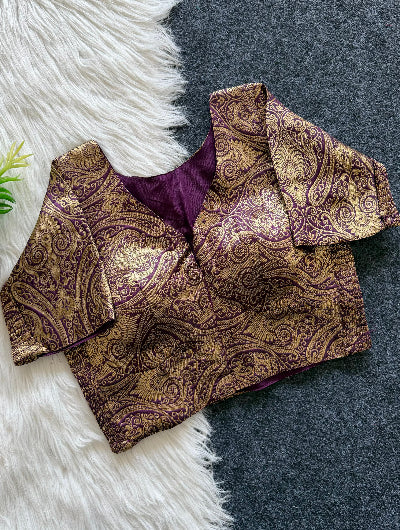 Banarasi Silk Ready-to-Wear Ethnic Sari Blouse for Women