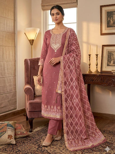 Plus Size Cotton Woven Straight Suit Set