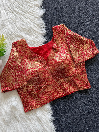Banarasi Silk Ready-to-Wear Ethnic Sari Blouse for Women