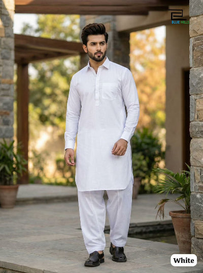 Men Pathani Cotton Kurta With Bottom