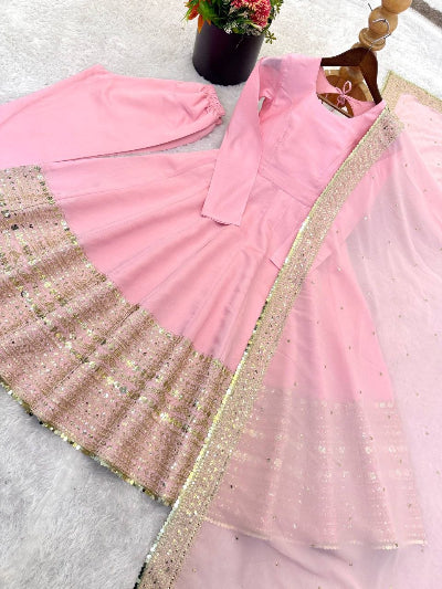 Festive Roman Silk Sequence Work Anarkali Suit