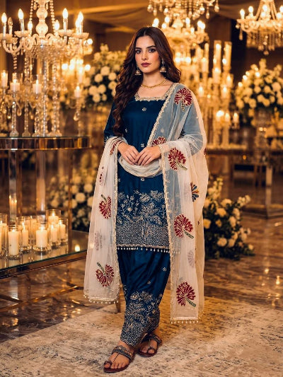 Teal Blue Fendi Silk Farshi Suit UK | Women&