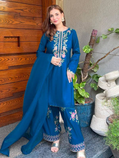 Embroidered Ethnic Wear Farshi Suit Set