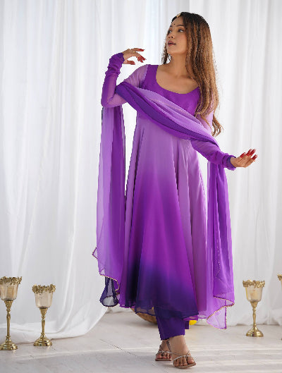 Purple Bollywood Georgette Anarkali Suit