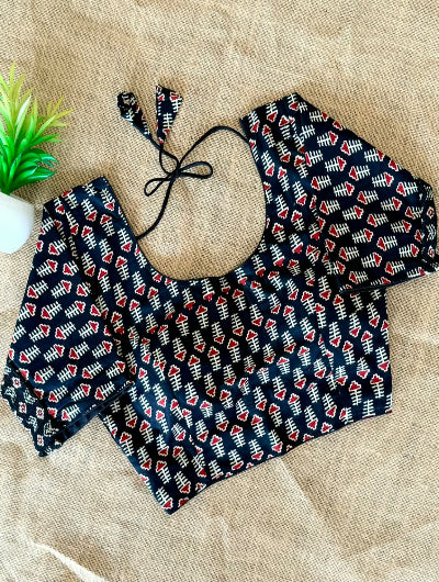 Traditional Block Print Cotton Readymade Blouse- 4 Colours
