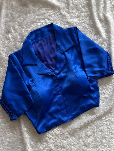 Designer Silk Collar Neck Readymade Blouse- 15 Colours