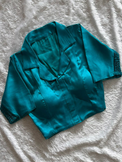 Designer Silk Collar Neck Readymade Blouse- 15 Colours