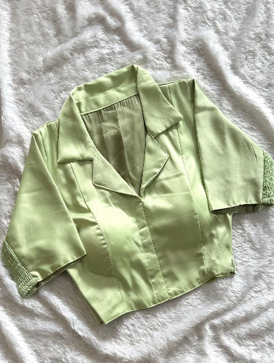 Designer Silk Collar Neck Readymade Blouse- 15 Colours