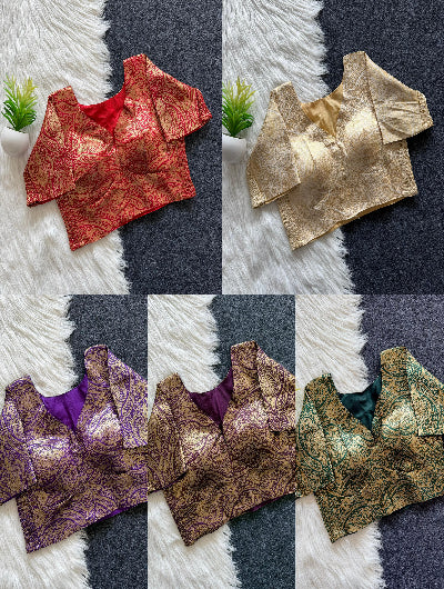 Banarasi Silk Ready-to-Wear Ethnic Sari Blouse for Women