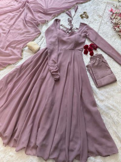 Pastel Georgette Flair Anarkali Suit for Women- 5 Colours