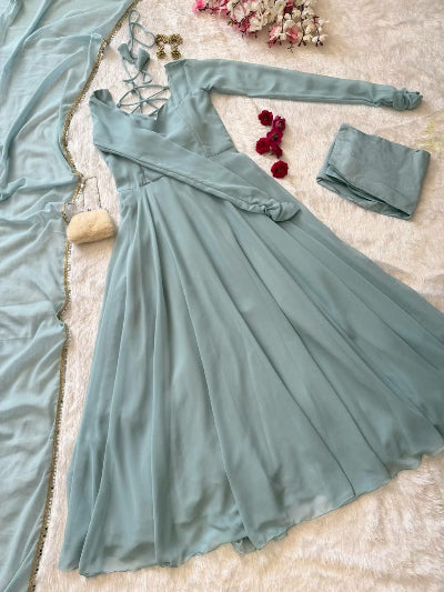 Pastel Georgette Flair Anarkali Suit for Women- 5 Colours