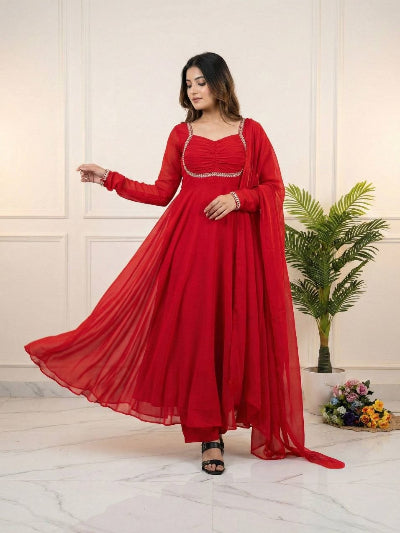 Georgette Embroidered Party Wear Anarkali Suit