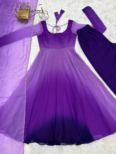 Purple Bollywood Georgette Anarkali Suit