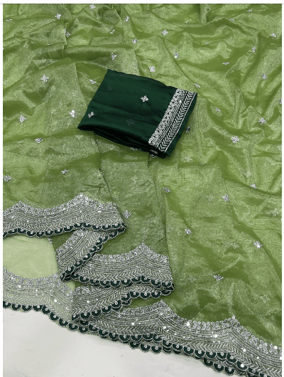 Sequence Wedding Embroidered Saree - BONYHUBSAREE