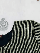 Shimmer Black 10 Second Multicolor Readymade Sari Gown - BONYHUBSAREE