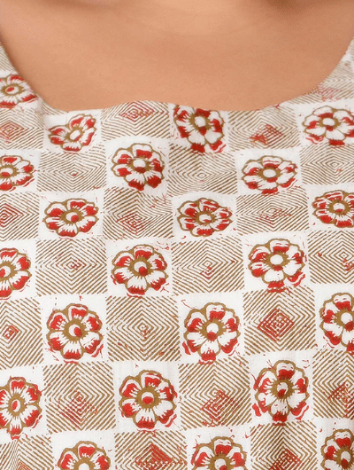 Short Plus Size Kurti Tunic Beige Cotton UK Next Day - BONYHUBSALWAR KAMEEZ