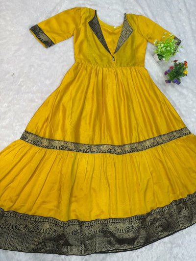 South Traditional Vichitra Silk Jacquard Gown 1 qty - BONYHUBSALWAR KAMEEZ