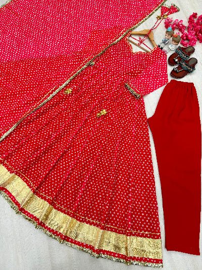 Superhit Bandhani Georgette Anarkali Suit for Women - BONYHUBSALWAR KAMEEZ