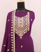 Taraana Crimson Burgandy Georgette Palazzo Suit Set - BONYHUBSALWAR KAMEEZ