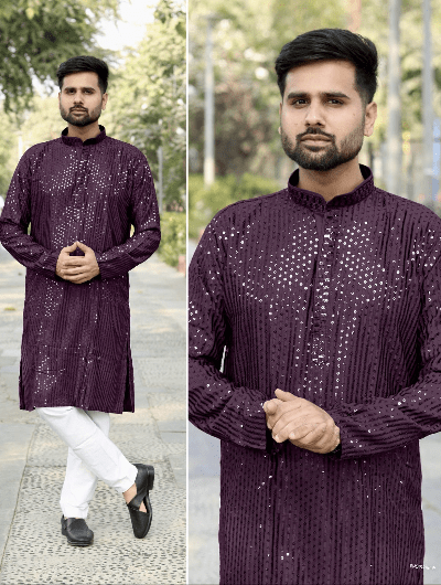 Teal Blue Designer Ethnic Men Kurta Pyjama - BONYHUBMEN KURTA