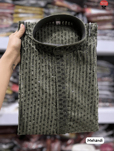 Teal Blue Designer Ethnic Men Kurta Pyjama - BONYHUBMEN KURTA