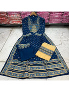 Teal Blue Rayon Embroidered Salwar Suit (Set of 3) - BONYHUBSALWAR KAMEEZ