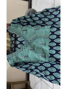 Teal Green Cotton Printed Salwar Suit (Set of 3) - BONYHUBSALWAR KAMEEZ